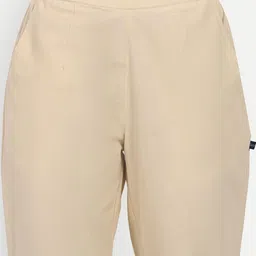 uthaan Women Regular Fit Beige Pure Cotton Trousers image 4