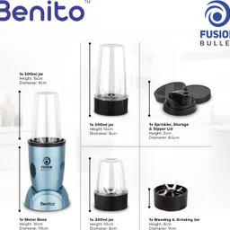benito FUSION Bullet Nutri Mix 500 W Juicer Mixer Grinder image 3