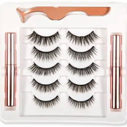 lovelash 5 Pairs Magnetic False Eyelash with 2 Waterproof Magnetic Eyeliner Kit, India's First 8D Faux Mink Eye lashes, Natural & Long Lasting Reusable Lashes, Free Applicator, No Glue needed.-picture-22