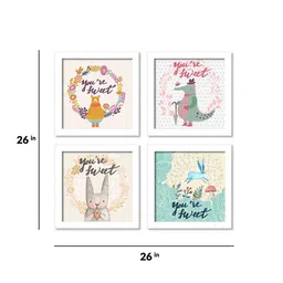 art street Red Engineered Wood Framed Art Print Set of 4 image 3