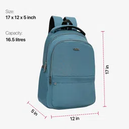 cara Casual Soft Nylon Backpack for School College & Travel 17 Inch with Zip Closure Waterproof Backpack image 5