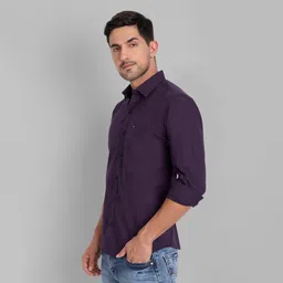 foomer Men Regular Fit Solid Spread Collar Casual Shirt image 3