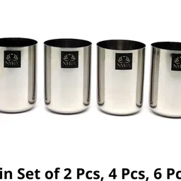 nyra (Pack of 2) Stainless Steel Heavy Gauge Glass/Tumbler for Water,Juice,Beverages,400ML each Glass Set Water/Juice Glass image 5