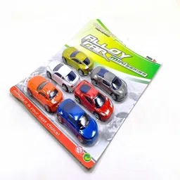 ktrs Unbreakable Die-Cast Aloy Cars Toy Set for Kids - Set of 6, Multicolour image 3