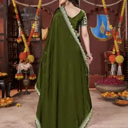 ontic lifestyle Embroidered Bollywood Georgette Saree image 2