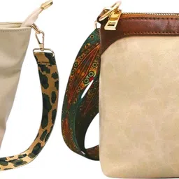 dakota Beige, Beige Women Sling Bag with Detachable Green Belt for Girls & Women-picture-11