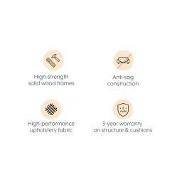 urban ladder create Florence Premium 3 Seater Fabric Sofa in Salsa Red Colour image 5