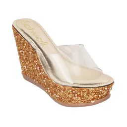 Catwalk Casual Women Gold Sandals-image-0