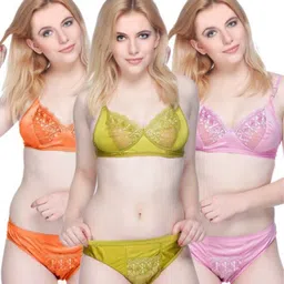 golden girls garments Pack of 3 Women Full Coverage Non Padded Bra-picture-10