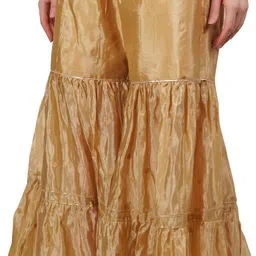 kalpnavya fashion Women Flared Gold Silk Blend Trousers-picture-19