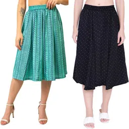 manat diva Women Printed A-line Multicolor Skirt-picture-21