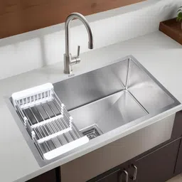 ruhe 304 Stainless Steel Handmade Single Bowl 32x18x10 Inches Kitchen Sink Brushed Matte Finish | Included Strainer-Basket/Sink Coupling/Waste Pipe Vessel Sink-picture-26