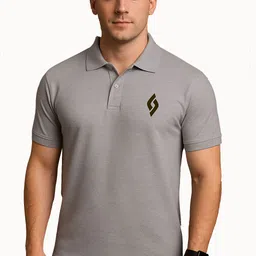 rmlkn Men Solid Mandarin Collar Polycotton Grey T-Shirt-picture-16