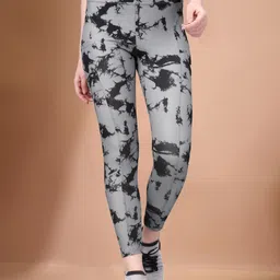 poojaran Printed Women Grey Tights image 1