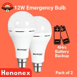 henonex 12W LED Rechargeable Emergency Bulbs Pack of 2 – Durable Light 2 hrs Bulb Emergency Light-picture-25