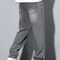 ben martin Men Loose Fit High Rise Grey Jeans image 3