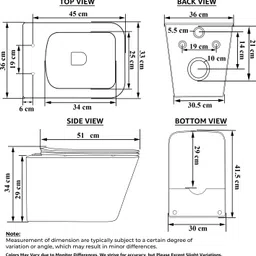 plantex Ceramic Commode for Toilet/Rimless Western Commode/Commode with Soft Closing Toilet Seat - P Trap - (LAS03, Khakhi) Western Commode image 3