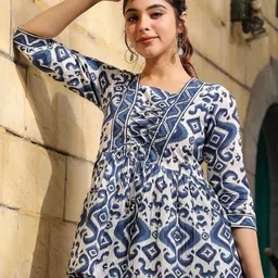 Women Floral Print Viscose Rayon Flared Kurta-image-48