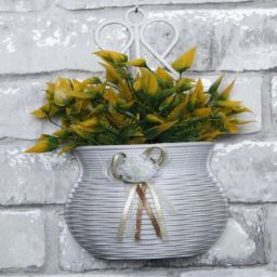 Yellow & Green Plastic & Polyester Artificial Plant With Pot by Foliyaj-picture-12