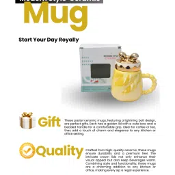 izzhaar Ceramic Kid's Mugs with Bow Lids (450 ML) image 3