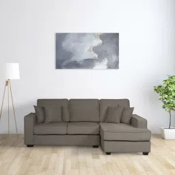 Hugo Fabric LHS 2 Seater Sectional Sofa In Sandy Brown Colour-image-2