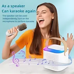 Vpiul 10W Bluetooth Speaker Wireless Karaoke Mic Speaker with RGB Light speakersUY169 10 W Bluetooth Party Speaker image 2