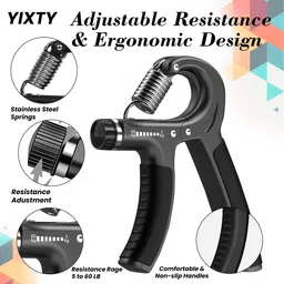 yixty 2PC Hand Strengthener Adjustable Resistance from 5-60KG Hand Grip/Fitness Grip image 3