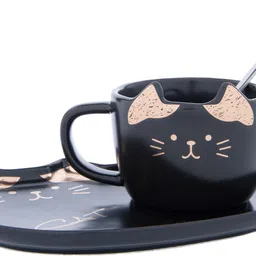 gibox Ceramic Feline Cup, Saucer & Spoon Set |Home and Kitchen Décor Items-picture-27