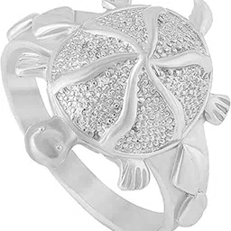 giacomo Kachua/Turtle Shape Vastu RIDDHI SIDDHI Good Luck & Prosperity Jewelry Men/Women Sterling Silver Beads Silver Plated Ring image 4
