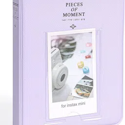 64 Pockets Photo Album for Instax Mini & Polaroid 3 Inch Photos - Lilac Purple Album-image-12