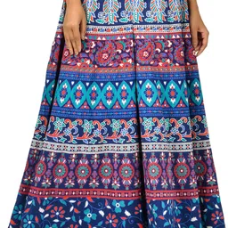 samjhi Women Flared Blue, Red Pure Cotton Trousers image 4
