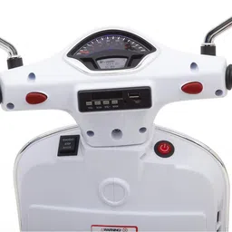 device of cap with magic stick vespa White Scooter Battery Operated Ride On image 3
