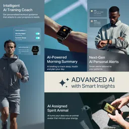 boAt Chrome Endeavour,1.96 AMOLED Display,AI Coach Health Insights,HRV,VO2 Max,IP68 Smartwatch image 2