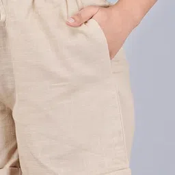 chandraauto Solid Women Beige Regular Shorts image 3