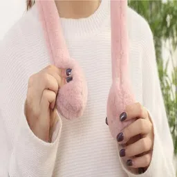 row luck Winter Funny 1 Pink Ear Muff Moving Air Pump Earmuff for Girls/Women's Ear Muff image 3