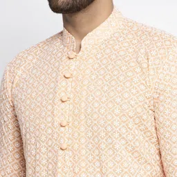 jompers Men Embroidered Pure Cotton Straight Kurta image 4