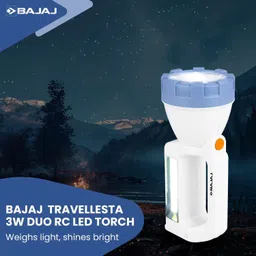 bajaj Travellesta 3W LED Torch | Dual Lighting Mode | USB C-Type Charging Torch image 3
