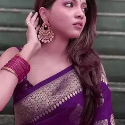 aadvika Woven, Self Design, Embellished Banarasi Art Silk Saree image 2