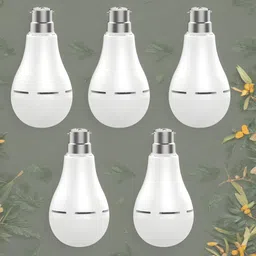 guggu Inverter bulb 12W LED & 2000mAh battery 4hrs emergency light Pack of 5 bulbL4165 4 hrs Bulb Emergency Light-picture-0