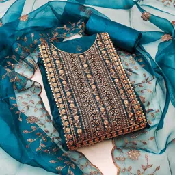 jakhitara Unstitched Organza Salwar Suit Material Embroidered-picture-30