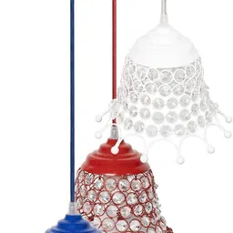 homesake 3-lights Cluster Chandelier Crystal hanging Umbrella Pendant Light Braided Cord Chandelier Ceiling Lamp image 5