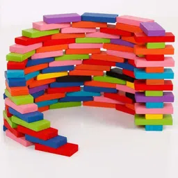 aexoniz toys Wooden Dominoes Building Block Toys for 3-8 Years Old Kids ( 360 Pice ) image 5