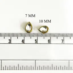 golden egg Silver colour 5×8 mm, Tear Drop Shape Kundan Stones for Craft, image 2