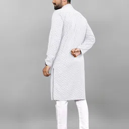 almora Men Embellished Cotton Rayon Straight Kurta image 2