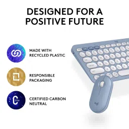logitech Pebble 2 Wireless Keyboard and Mouse Combo (Quiet and Customizable, Tonal Blue) image 5