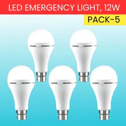 guggu 12W Rechargeable Inverter LED Bulb with Upto 4H.Power Cut Lighting Pack of_5X32 4 hrs Bulb Emergency Light-picture-12