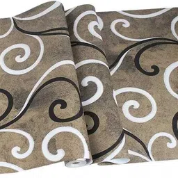 Vinyl Abstract Brown Wallpaper-image-6
