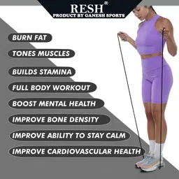 resh Black adjustable Ball Bearing Skipping Rope image 4