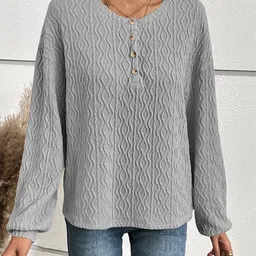 StyleCast Embroidered Cuffed Sleeve Top image 1