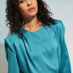 chic by tokyo talkies Tokyo Talkies Solid Waist Tie-Ups Top-picture-42